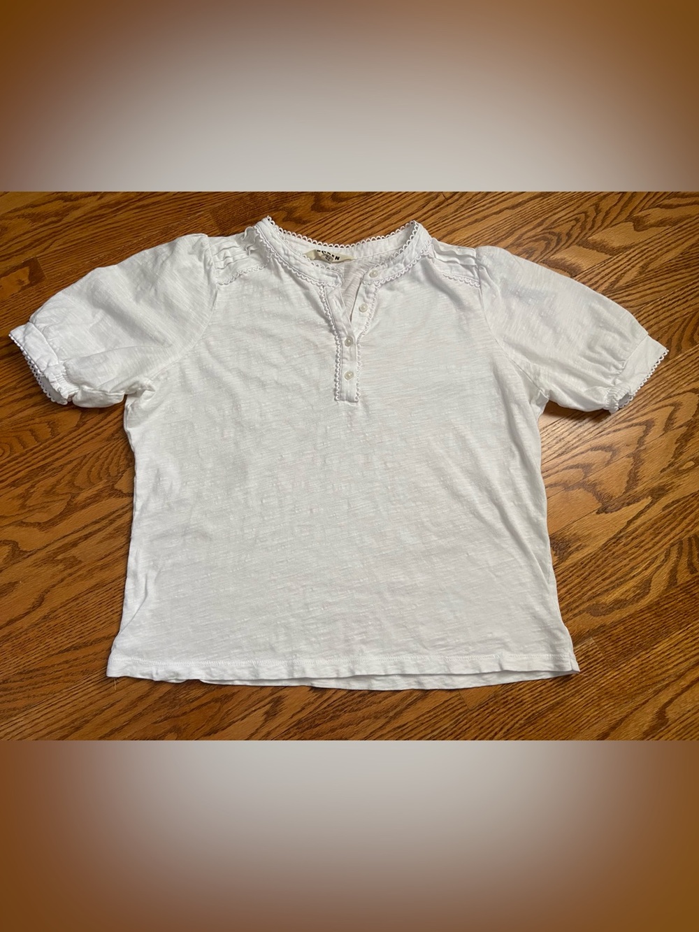 Boden - White Short Sleeve Henley Pintuck - US10